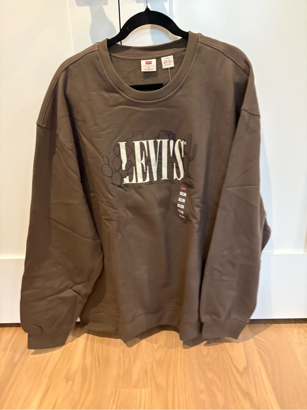 NEW Levi's Brown Logo Crewneck Sweatshirt size XXL